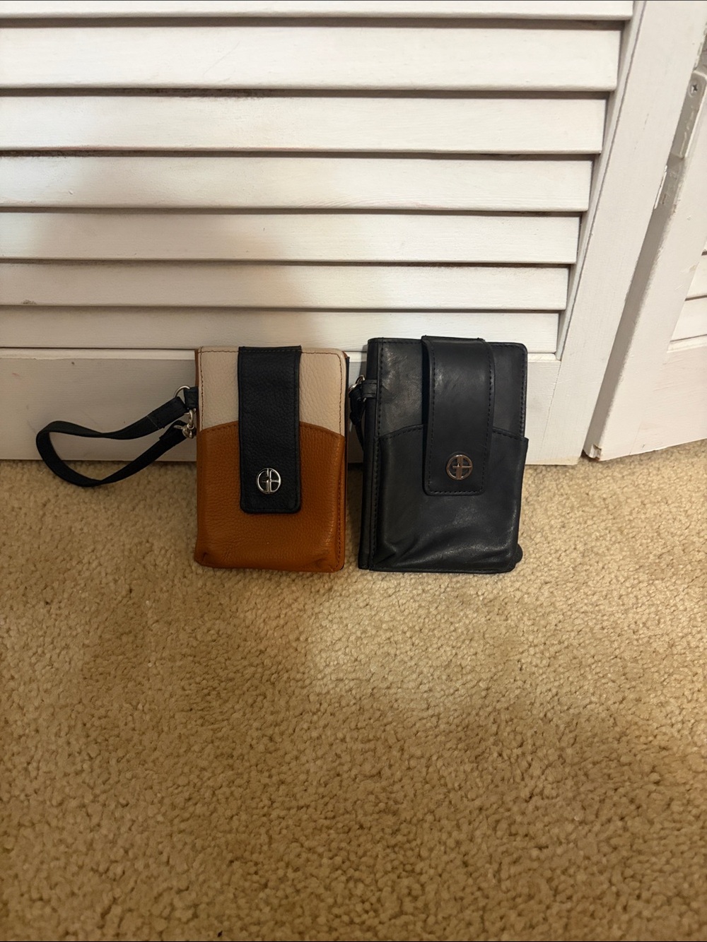 Giani Bernini Two-Piece Key & Card Holders in Black, Brown and Cream